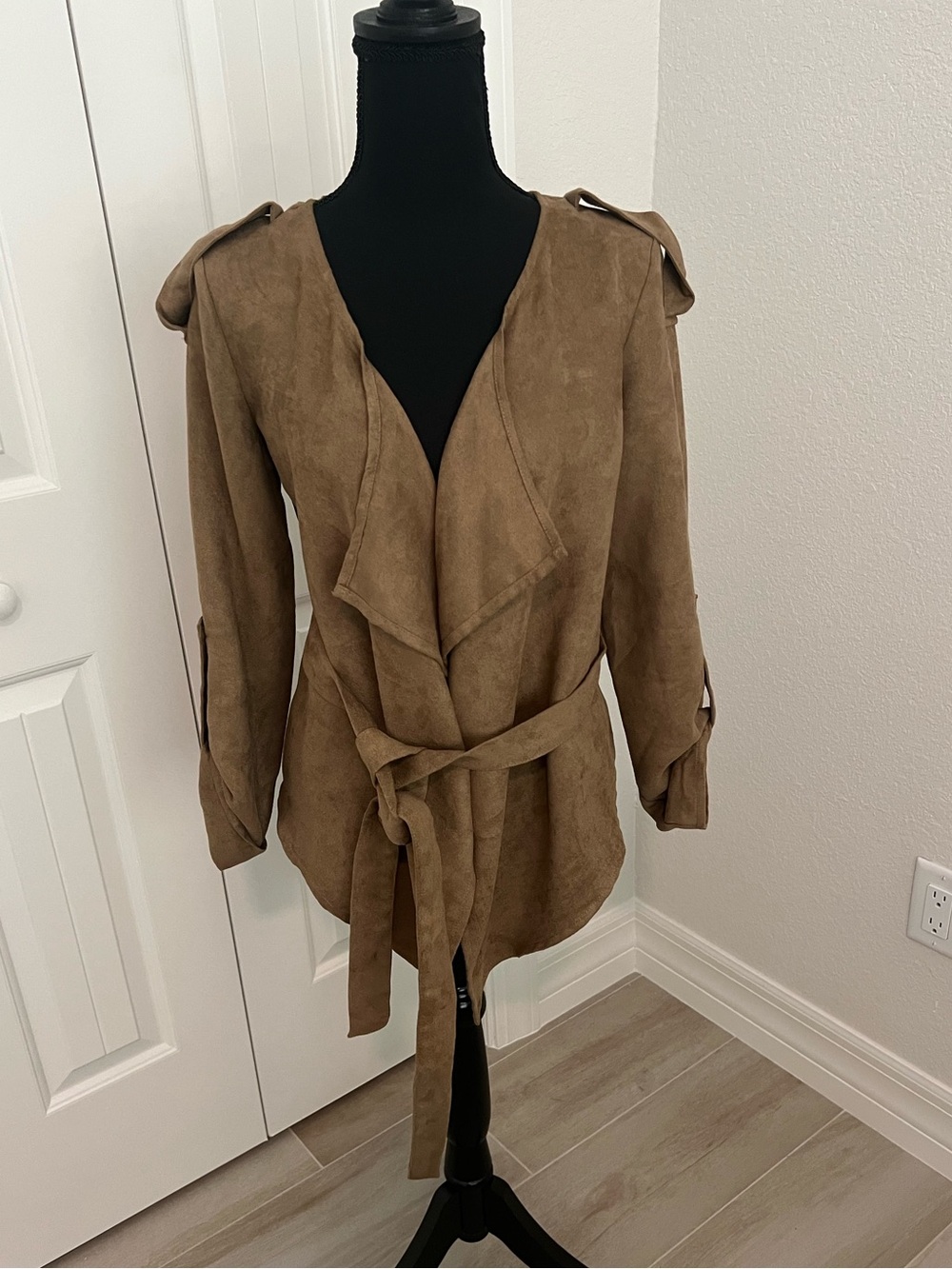 Ya Los Angeles Taupe Belted Trench Coat